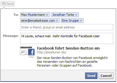 Facebook Senden-Button
