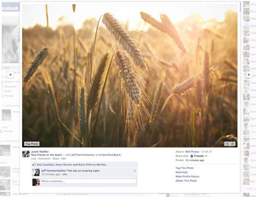 Facebook: Fokus auf Bilder - Lightbox auf weißem hintergrund