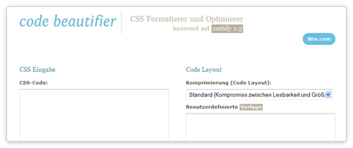 CSS Optimizer von codebeautifier.com